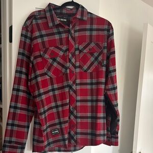 Fox Racing Red and Black Plaid Men's Shirt